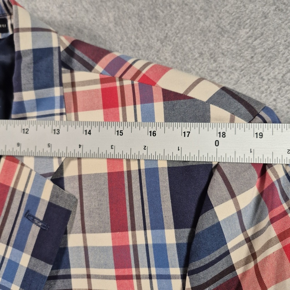 Tommy Hilfiger Mens Plaid 100% Cotton Multi-color 2 Btn Blazer Sport Coat 46R - Picture 2 of 10